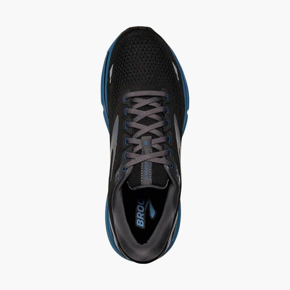 Chaussures Running Route Brooks Ghost 15 Noir Bleu Homme | YOI-6043100